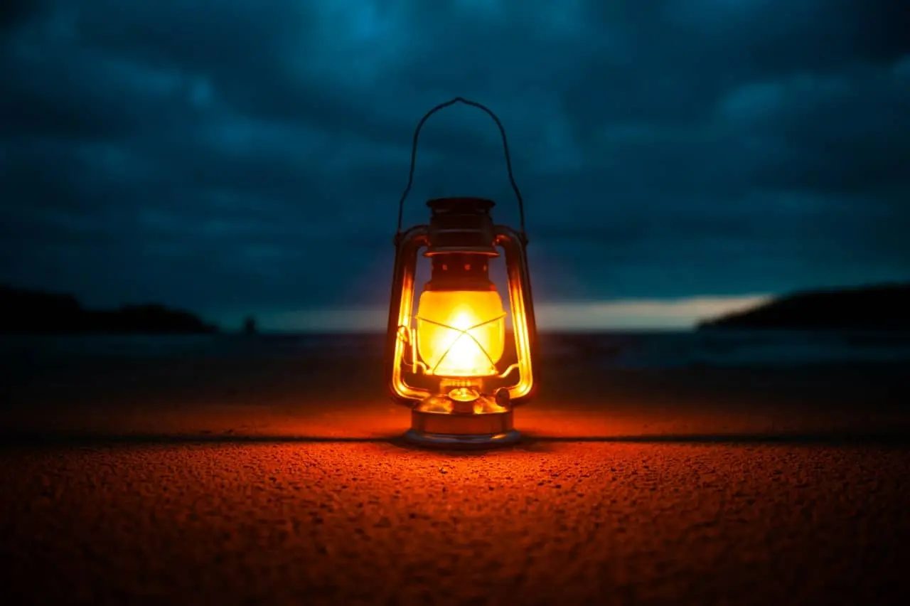 lantern on the beach